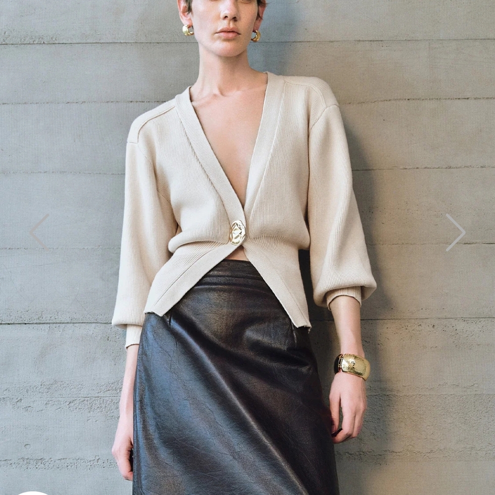 Cream Cardigan Sweater